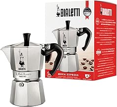 Bialetti Moka Express Coffee Maker, 4 Cups, Anti-Scald Handle, Not Suitable For Induction, 4 Cups (190 ml), Aluminium, Silver, ‎619 x 20 x 18 cm, 580 g