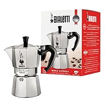 Bialetti Caffettiera Moka Express 4 Tazze, Manico Anti Scottatura, Non Adatta A Induzione, 4 Tazze (190 Ml), Alluminio, Argento, ‎24.99 x 19.99 x 18 cm, 580 grammi