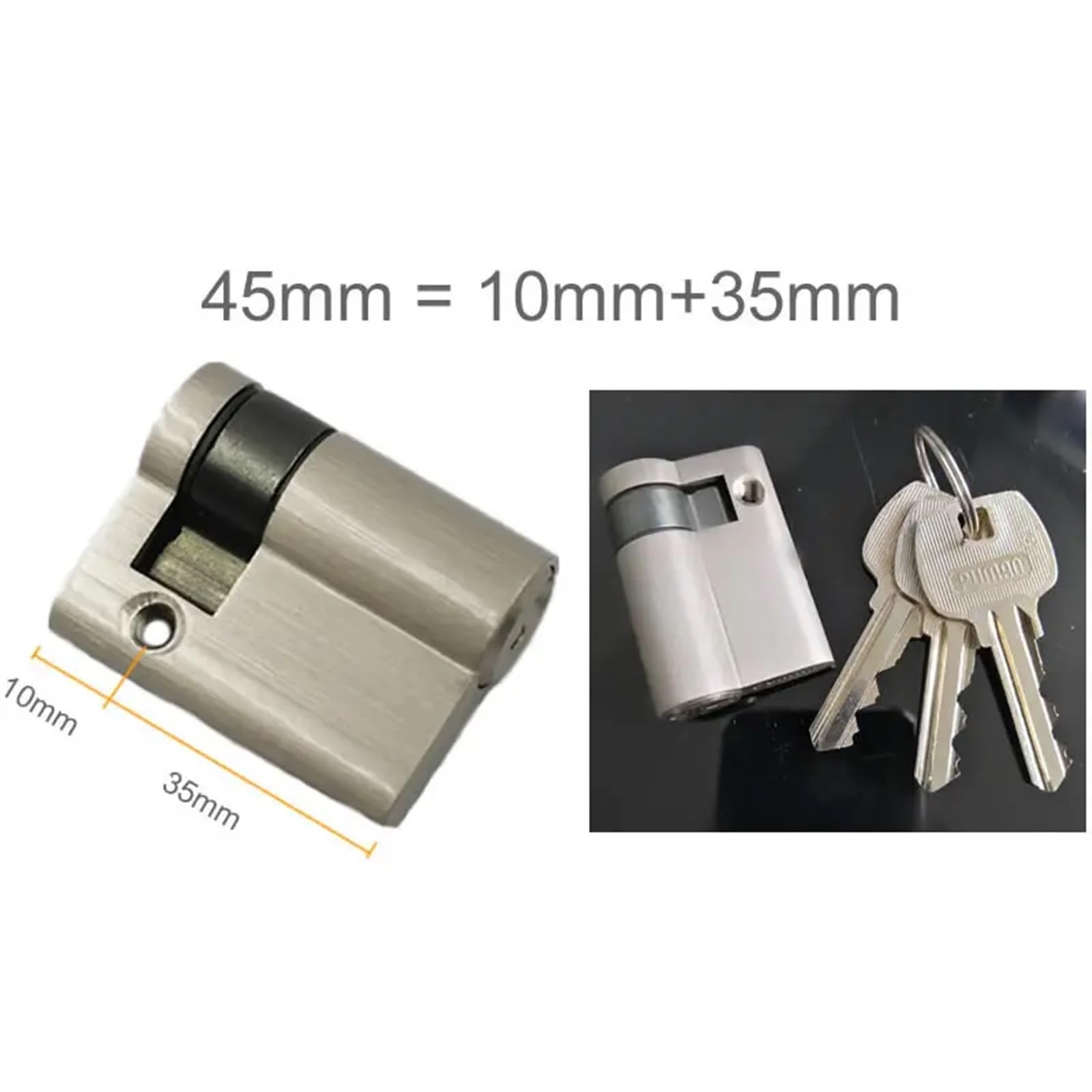 Rdzeń inteligentnego zamka, półmimośrodowy cylinder zamka, wysokość 32 mm, do drzwi zabezpieczających drzwi kanałowych, 1 szt. (45 mm)