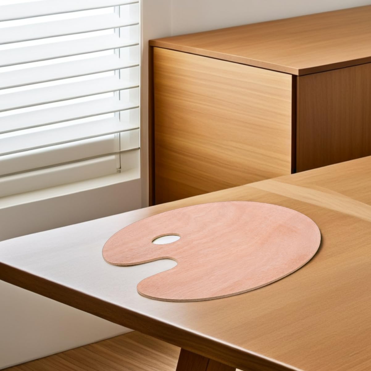 2 Stück Ovale Holz Mischpalette für Ölfarben und Gouache mit Daumenloch Ergonomisch für Farbmischung und Kunstprojekte