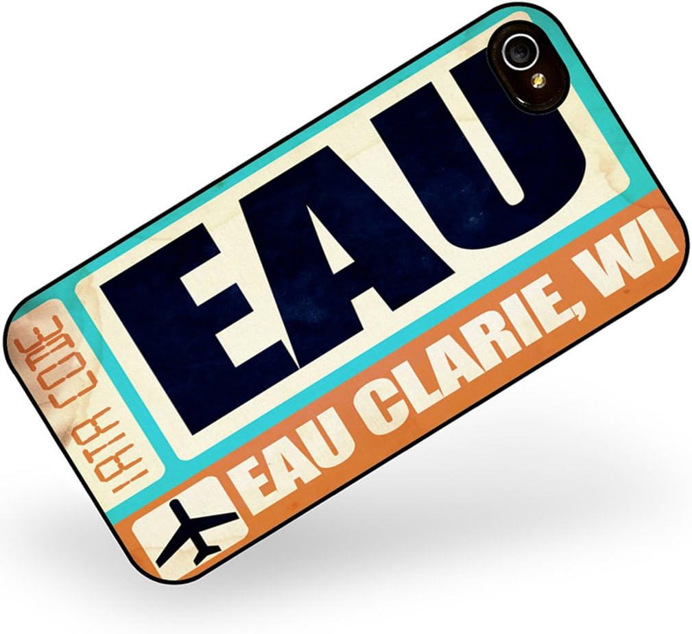Rubber Case for iphone 4 4s Airportcode EAU Eau Clarie, WI - Neonblond