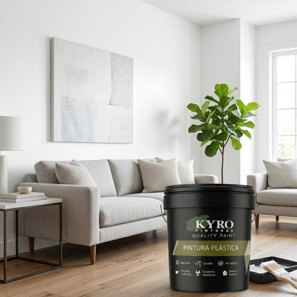 MATE VINÍLICA KV - Pintura Plástica Mate para Interior y Exterior, Blanco Intenso, Bajo Olor, Gran Cubrición y Lavable, Rendimiento 10-12 m²/L - 14 Litros