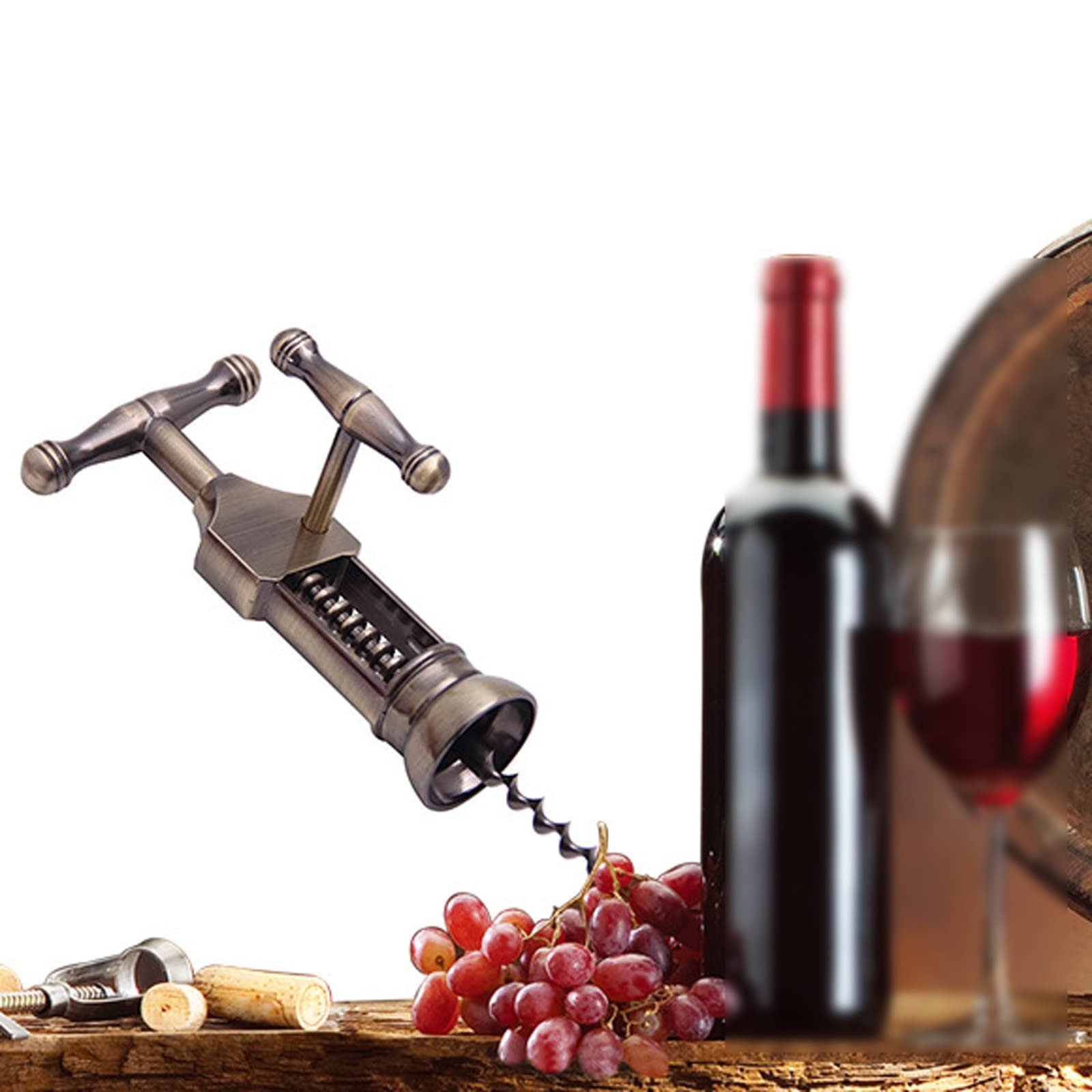 Abrebotellas Llave de vino de acero inoxidable con abridor de cerveza para camareros y camareros - Abridor de botellas de vino manual increíblemente simple