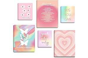 Pastel Canvas Wall Art | Motivational Quotes for Women's Bedroom Decor