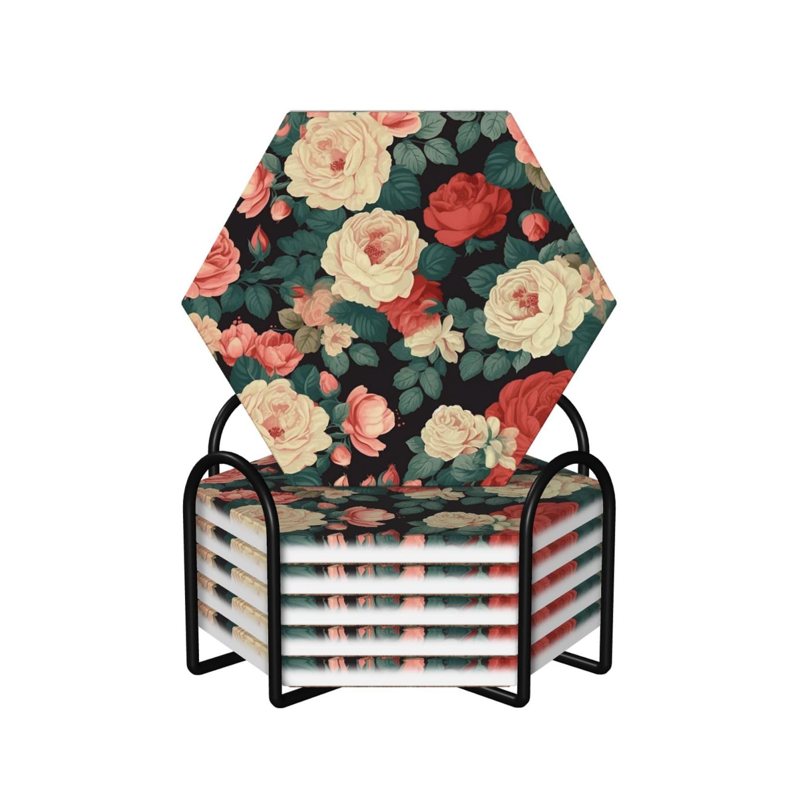 Dessous de verre roses et pivoines pour vos apéritifs et cafés