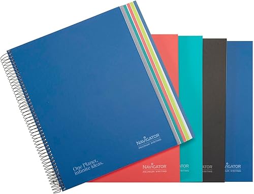 Navigator | Pack 5 Cuadernos a4+ Multiasignatura | 1 Línea | Tapa Dura | Colores
