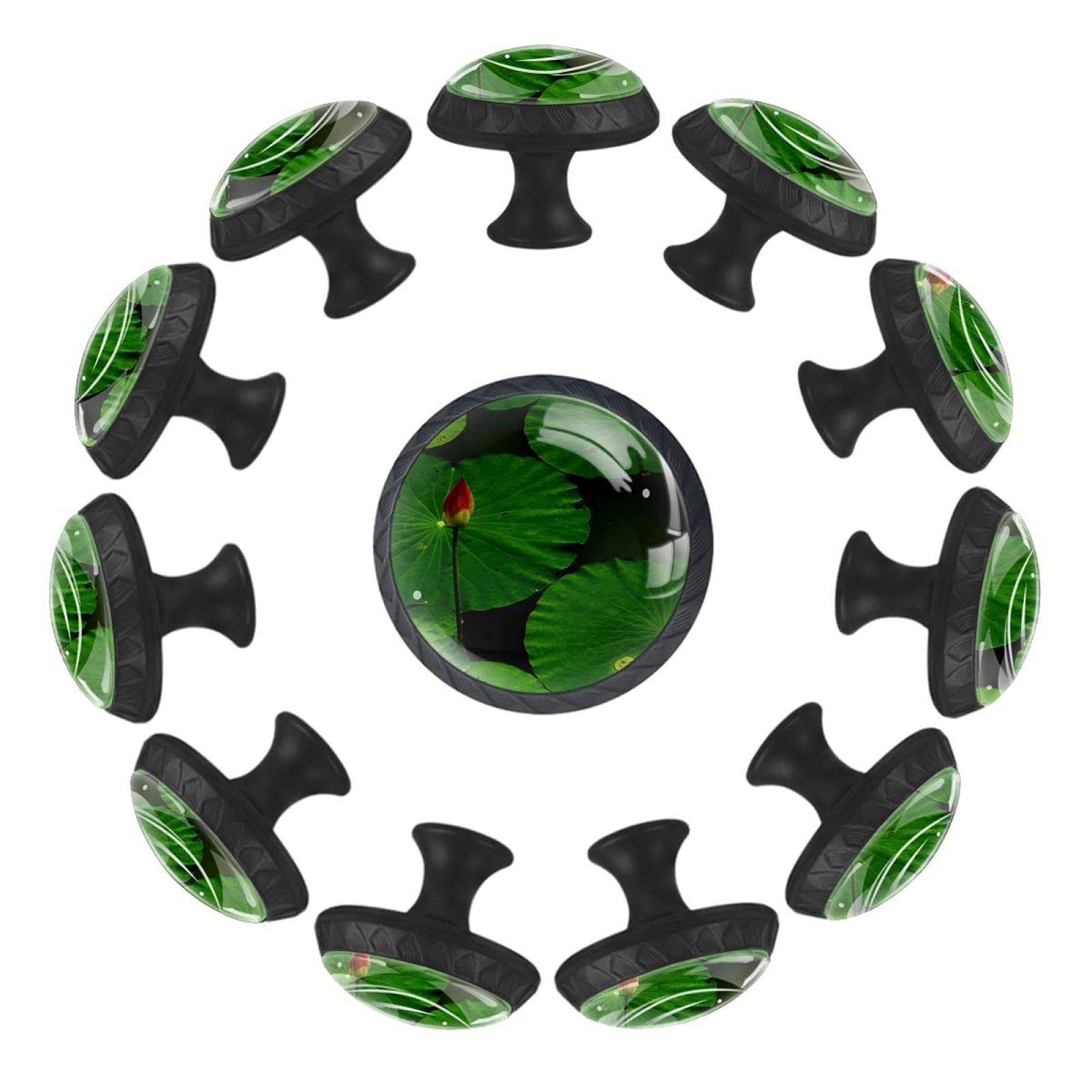 Boutons de tiroir feuille de lotus 35mm au design sculpté pour commode élégante