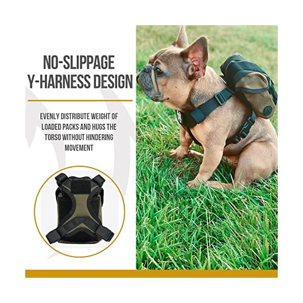 OneTigris-Dog-Pack-Backpack-Durable-Small-Medium-Dog-Pack-with-Litter-Bag-Exit-for-Camping-Hiking-Daily-Walking-Ranger-Green-X-Small Adventure Companion - OneTigris Dog Pack: Durable Dog Pack for Camping, Hiking & Walking