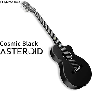 Natasha Carbon Fiber Acoustic Guitar, 38-inch Steel-string Guitarra Travel Guitar,Durable 6-string Ultra-thin Guitar for Beginners Intermediate Learners & Adults (Cosmic Black)