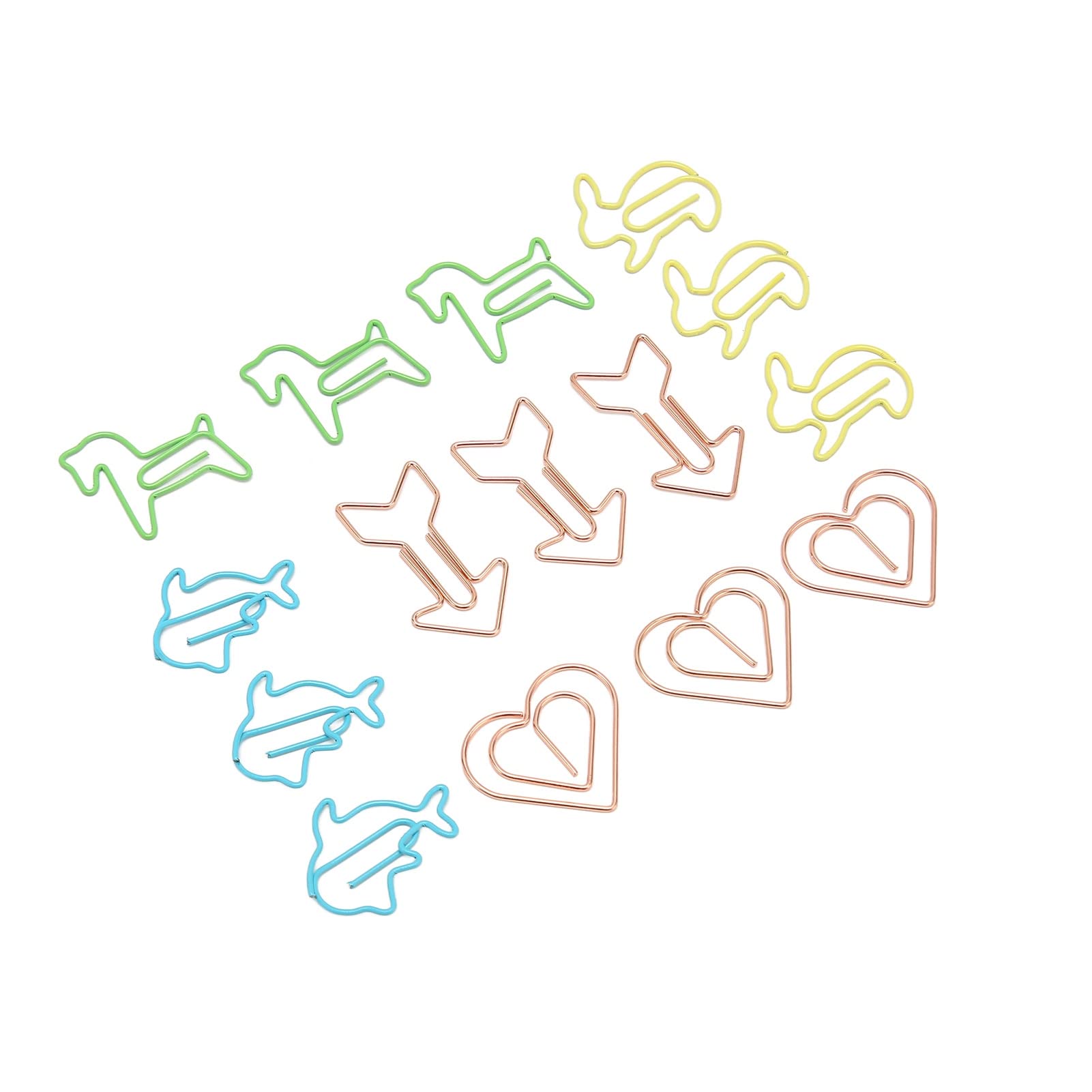 32PCS Graffette Metalliche, Morsetto per Carta Dalla Forma Adorabile, Clip Leggere per Agenda, Clip per Ufficio Portatili in Metallo Classificazione dei File