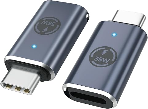 MoKo Lightning to USB C Adapter 2Pack, Lightning USB C Adapter for iPhone 15/16 Pro/16 Pro Max/Plus, Galaxy S24, iPad, Fast Charging, Gray 35W