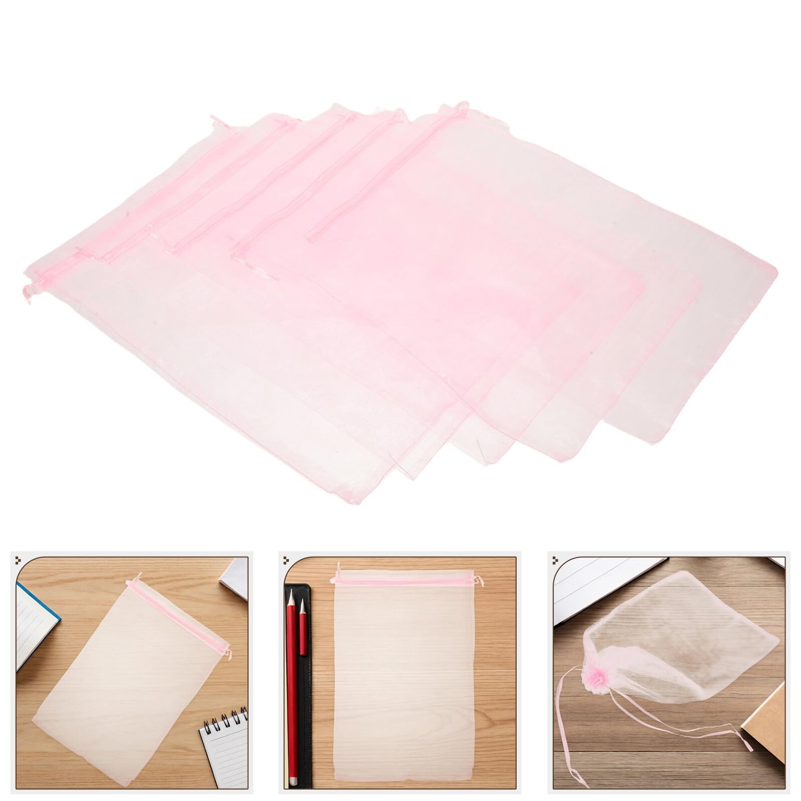 GLEAVI 100stücke Geschenktüten aus Organza für Hochzeiten Netzbeutel mit Kordelzug für Süßigkeiten Schmuck und Gastgeschenke