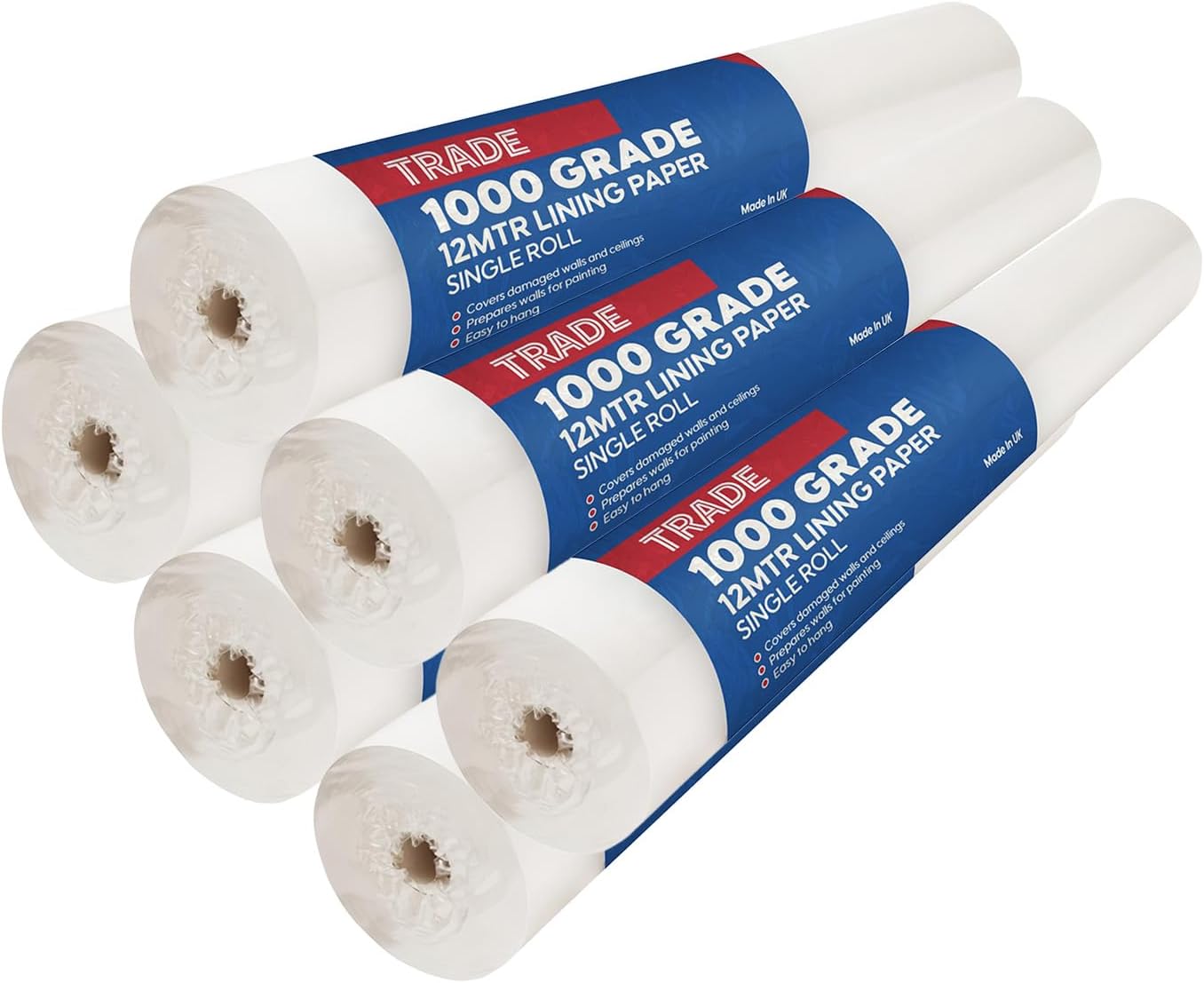 Trade 1000 Grade Lining Paper for Walls-Suitable for New & Damaged Walls-Covers Wall & Ceiling-Easy to Hang & Remove-10M Long Lining Paper Roll Plus 20% Free 6.72m2 Coverage- (6)