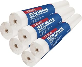 Trade 1000 Grade Lining Paper for Walls-Suitable for New & Damaged Walls-Covers Wall & Ceiling-Easy to Hang & Remove-10M Long Lining Paper Roll Plus 20% Free 6.72m2 Coverage- (6)