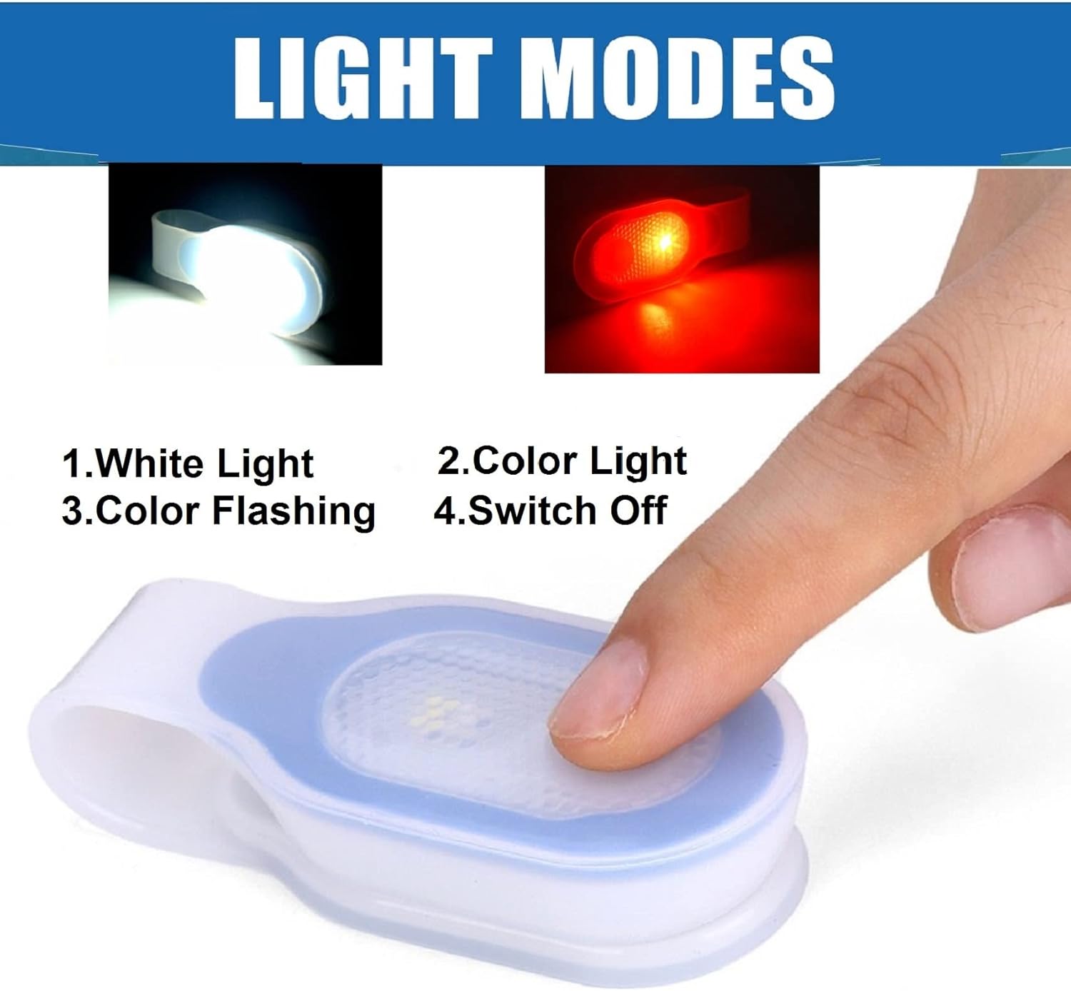 2pcs Hands Free LED Flashlight Clip on Flashlight Mini Safety Nursing Night Lights for Outdoor Sports Pink