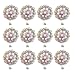 MarryAcc Berry Conchos with Screws Metal Flower Rhinestone Conchos 12 Pieces (Color 6)