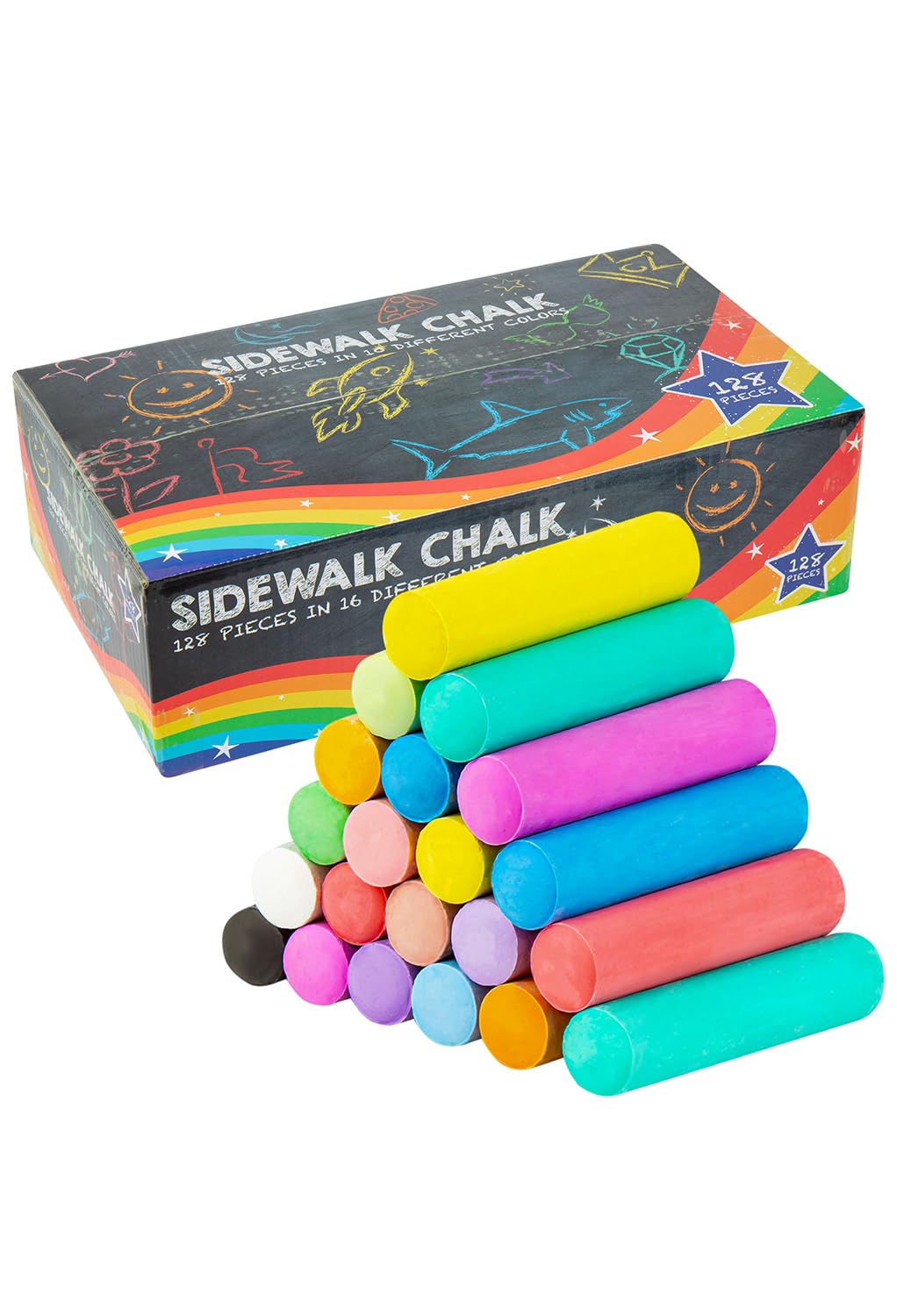 Kids B Crafty Peuters Krijt 72 stks Gekleurd Krijt Voor Kinderen Klein En Grof Voor Kleine Handen Blackboard, Outdoor Tuin Tekening Buiten Art Patio Straat, Chunky Mollig Wasbare Set
