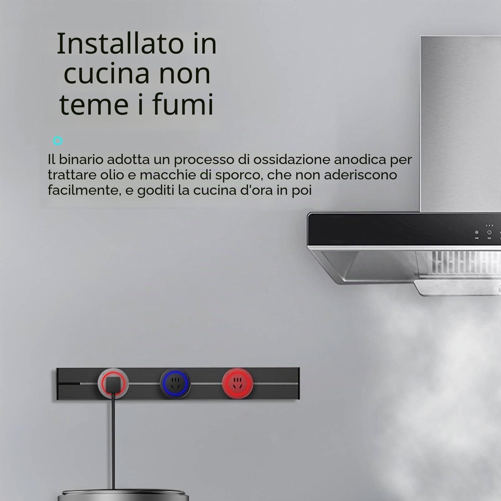 Presa da binario, scheda di cablaggio con guida di scorrimento di alimentazione a parete da 8000 W + adattatore da 2500 W, adatta per ufficio cucina,Black-60CM