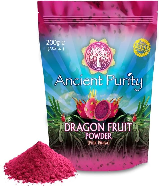 Dragon Fruit Powder | Pink Pitaya Freeze Dried Single Origin Thailand Natural Fruit Powder - Ancient Purity 200g