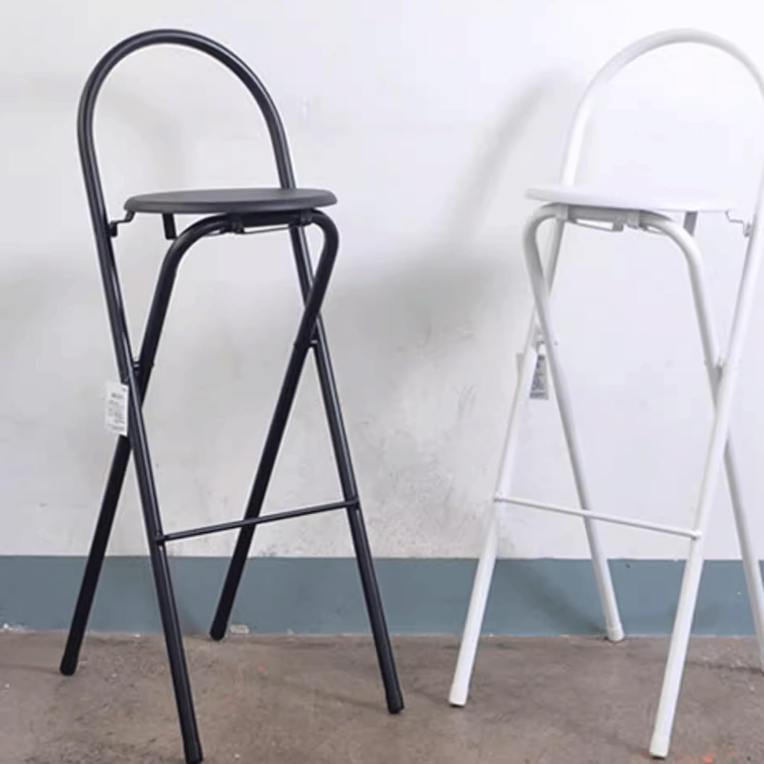 High Folding Chair Balcony Bar Chair High Folding Chair Modern Simple Bar Chair Home Iron High Stool Fashion Creative Bar Stool Chair High Stool (Color : A)