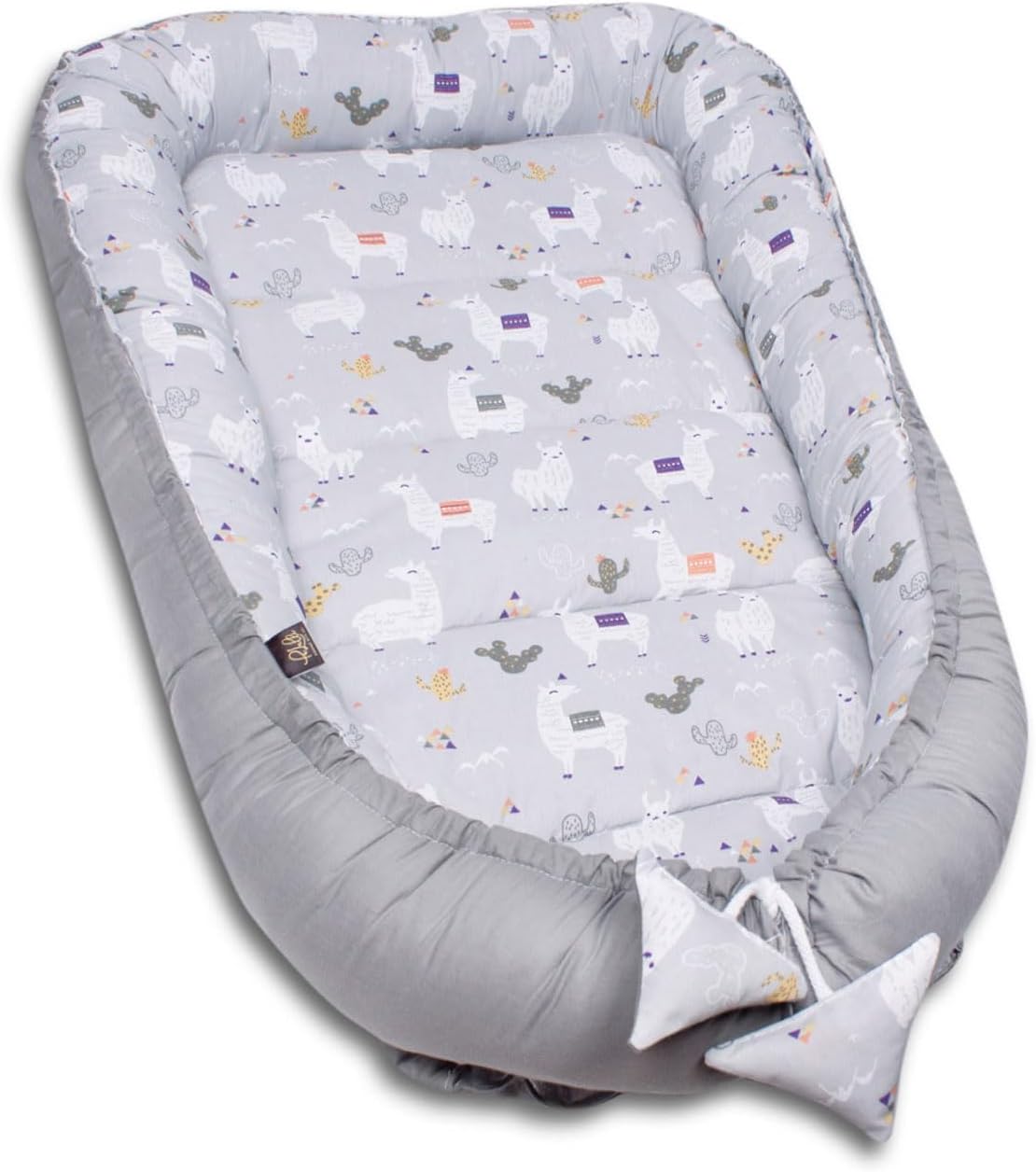 PaLulli® Babynest, multifunktionales Kuschelnest mit Weiches zusätzlicher Matratze, Kokon, Nestchen, Babybett, Reisebett für Neugeborene, 100% Baumwolle Oeko-TEX … (Owls