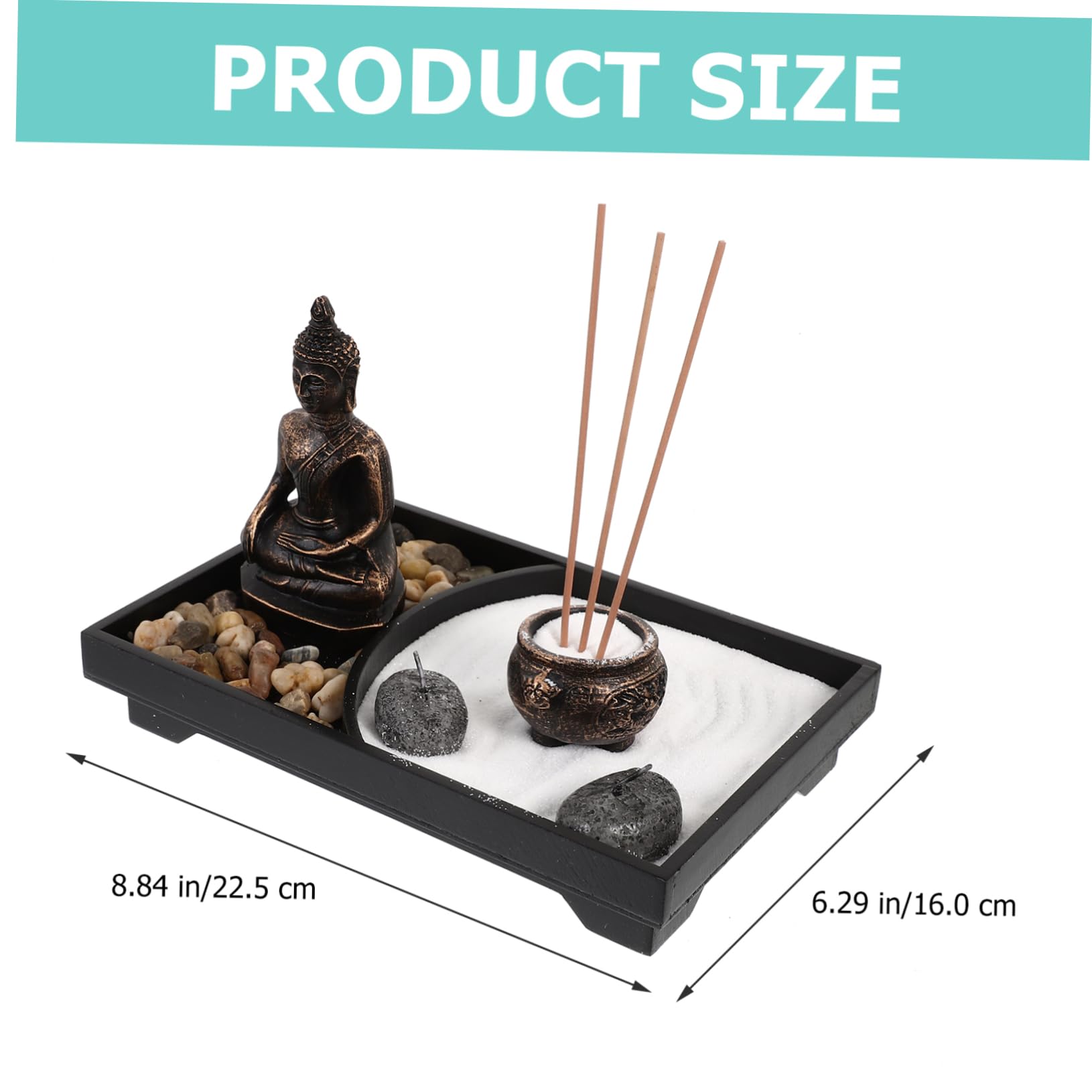 Garneck Porta Incensi Statua Buddha Nero in Legno e Resina, Decorazione Zen per Casa e Studio, Atmosfera Მშვიდ?