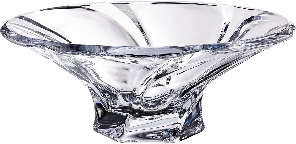 Bohemian Crystal 12'' Diameter 'Mozart' Candy/Fruit Bowl, Decorative Hand-crafted Glass Bowl, EA