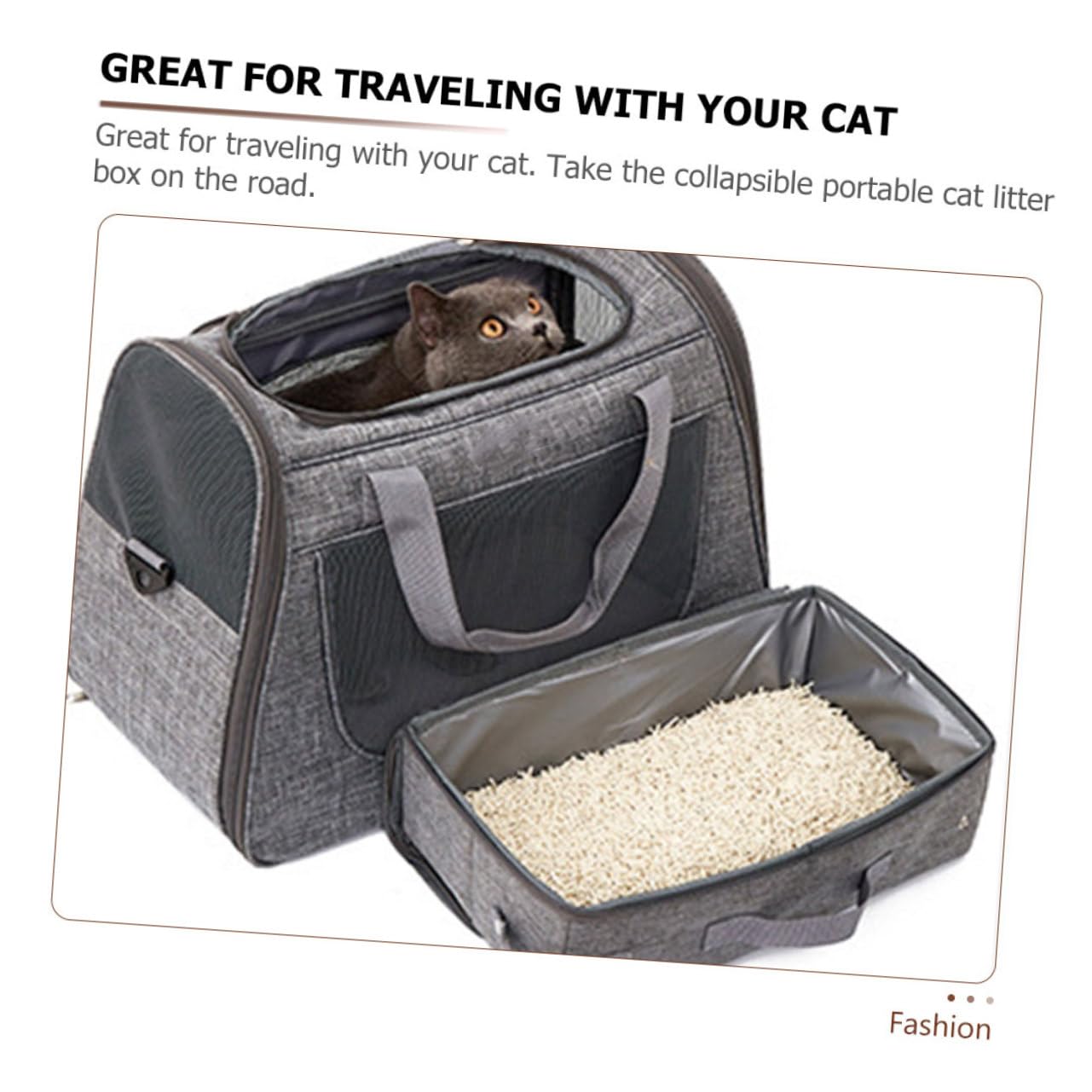 COLLBATH Caja Caja De Arena Plegable Para Gatos Arena Plegable De Viaje Bandeja Para Perros Más Pequeños Pala Para Arena Para Gatos Contenedores Plegables Suministros Para Gatos Tela Oxford