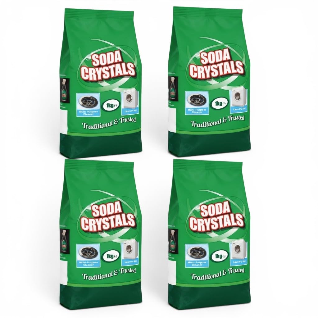 Soda Crystals Multi-Purpose Cleaner and Laundry Aid, 1 kg, 4 Pack