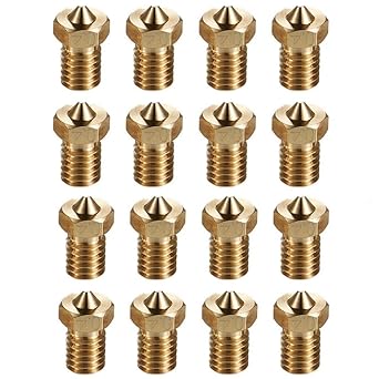 16Pcs V6 Nozzles 0.4mm Compatible for E3D V5 V6 Hotend, V6 Nozzle 0.4mm Compatible with ANYCUBIC I3 Mega A8 Prusa I3 MK3/MK3S 3D Printer Extruders Brass Nozzles,
