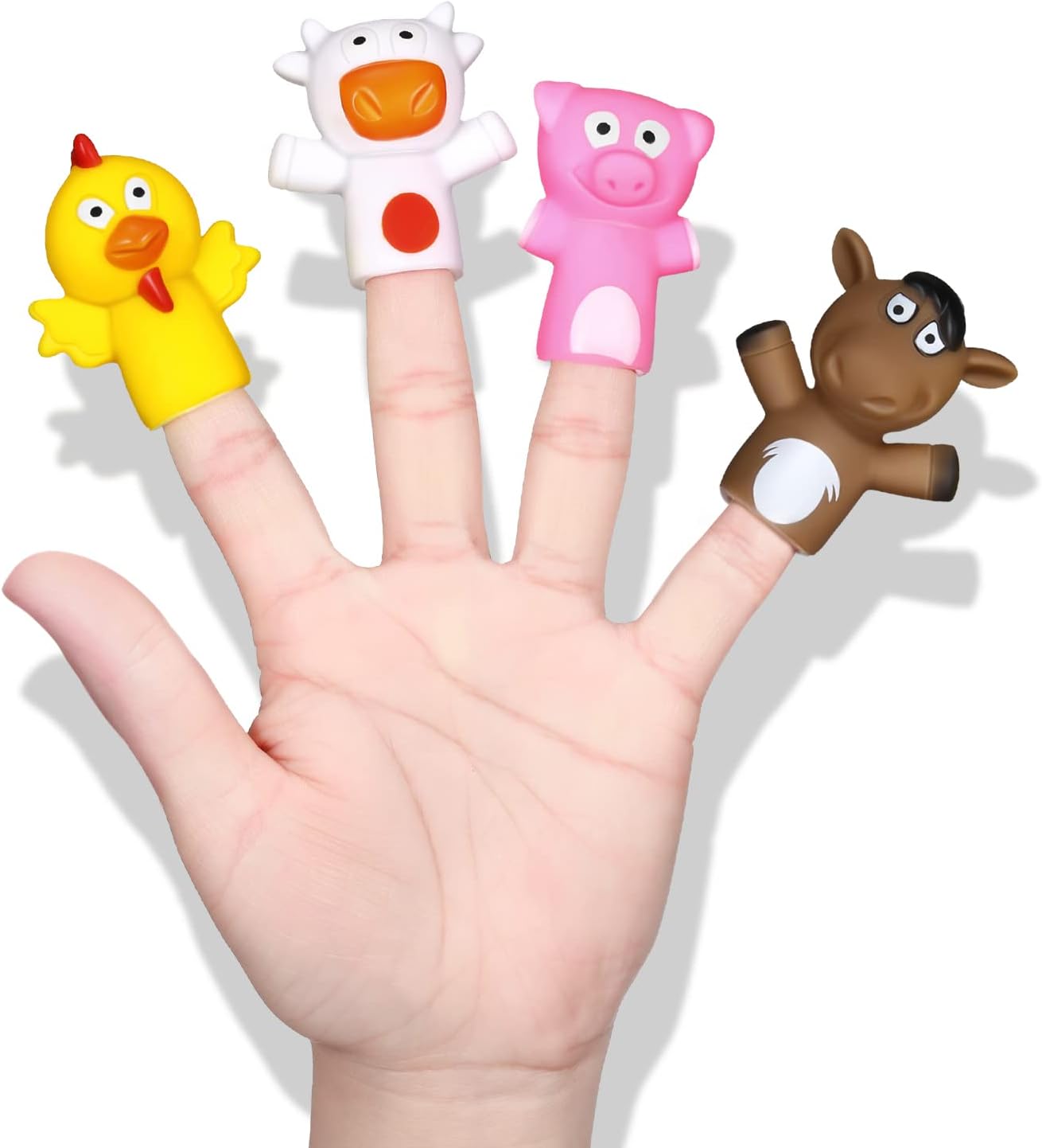 5 Pcs Animals Plastic Finger Puppets Finger Puppet Cognitive Toys Cute
