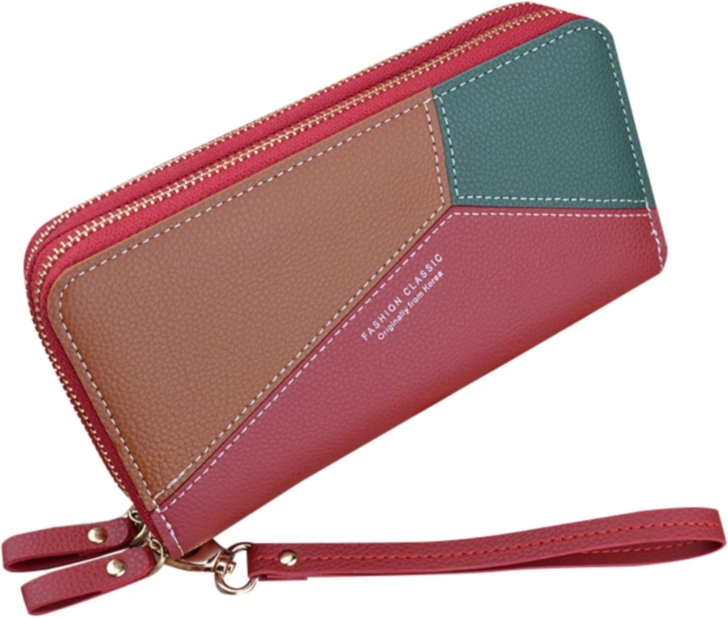 vattu Women's Long Wallet Tassel PU Leather Multi- Slots Girls Zipper Coin Large Purse Wallet for Women (RED)-picture-36
