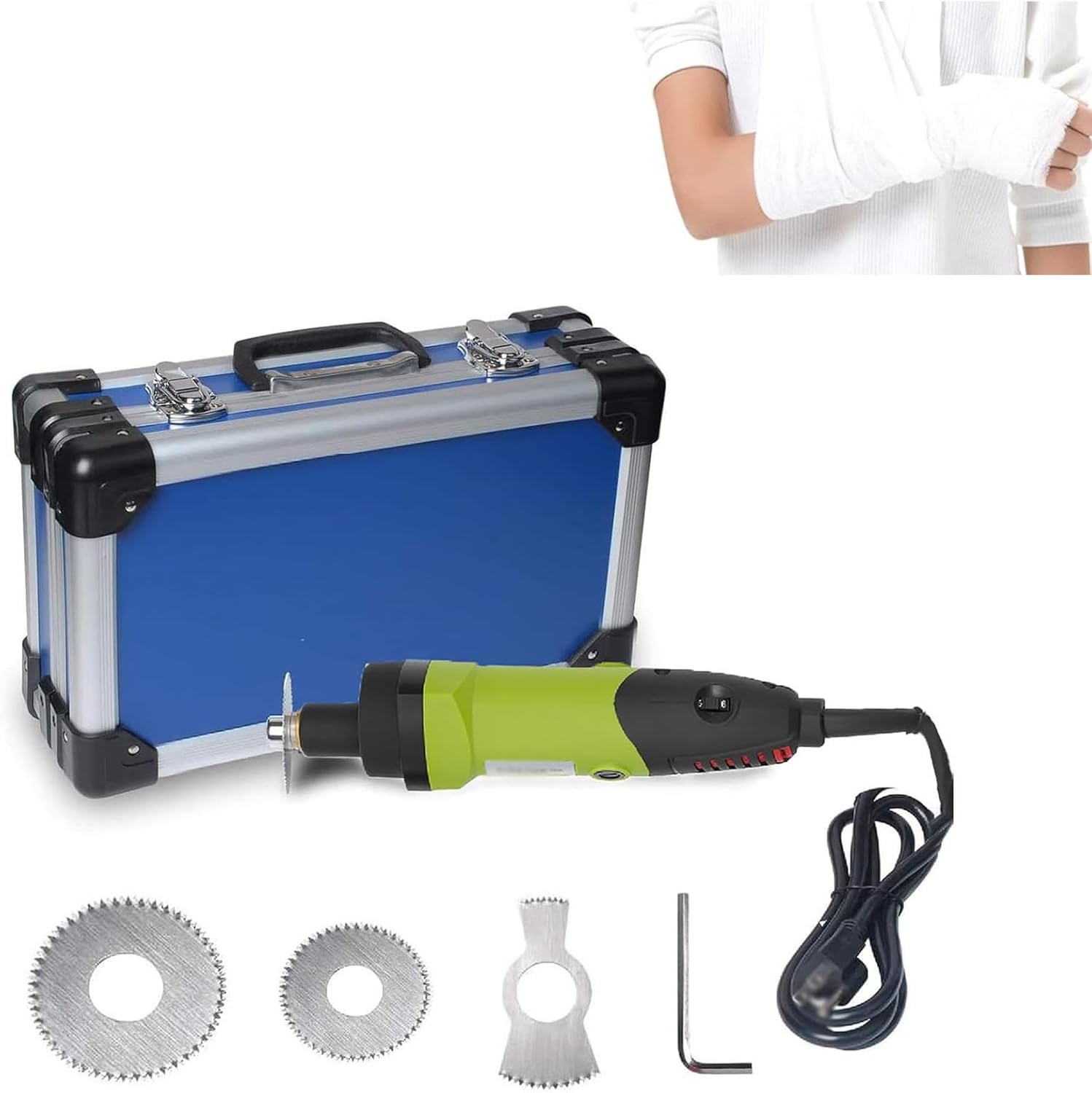 Electric Medical Plaster Cutter, Orthopedic Instruments Saw with 3 Blades, Rapid Cutting, 13000rpm Speed Adjustable, Safety Work, Low Noise, Powerful Drive, for Hospitals and Clinics