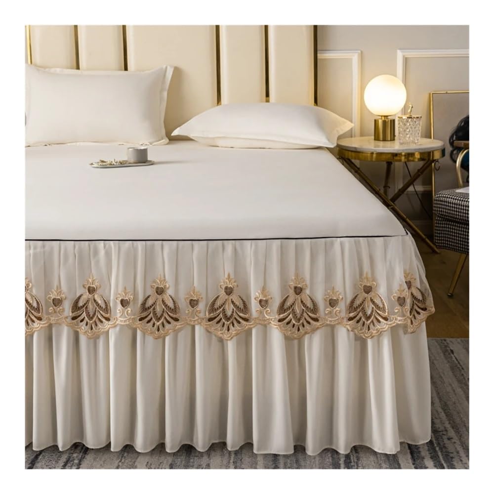 1 mantovana giroletto in pizzo, per letto queen size, ricamata, alta qualità, king size, per letto singolo (senza federa) (Dousha, 150 x 200 cm, 1 pezzo)