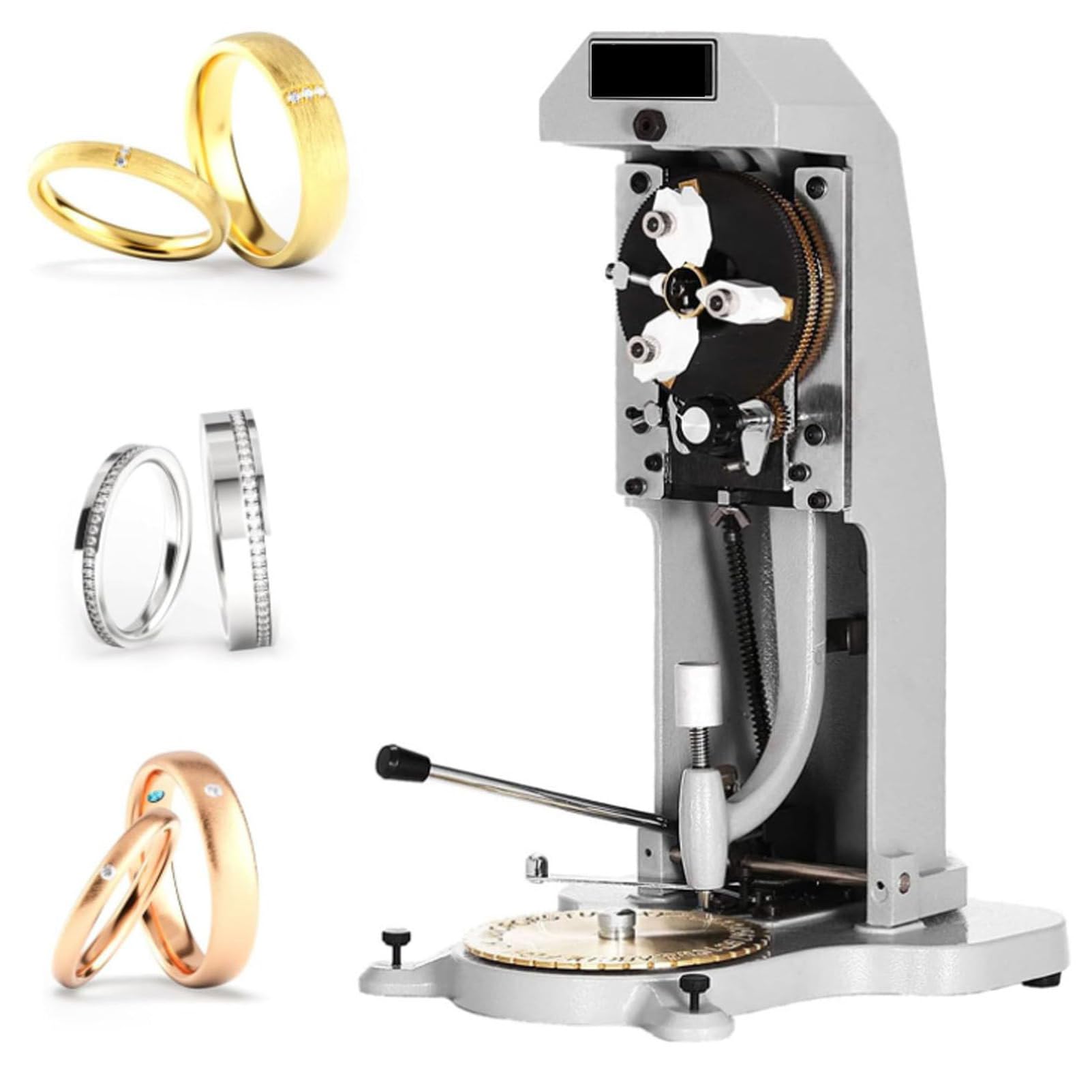 Outil de gravure de bijoux pour personnalisation – Cadran double face avec 2 polices et blocs de caractères pour gravure intérieure de bague