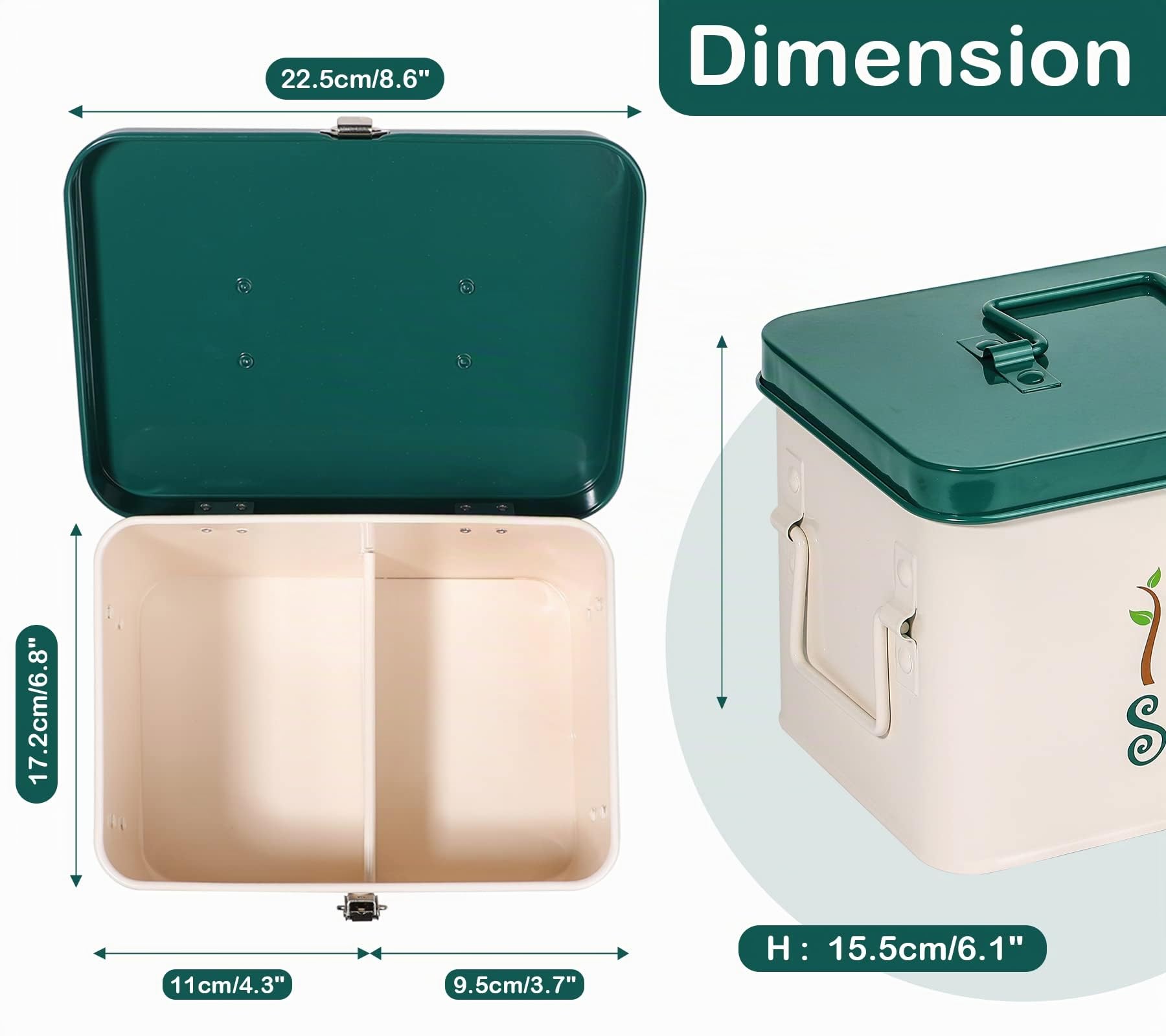webake Boîte de rangement pour semences avec couvercle - 22,5 x 17 x 15,5 cm