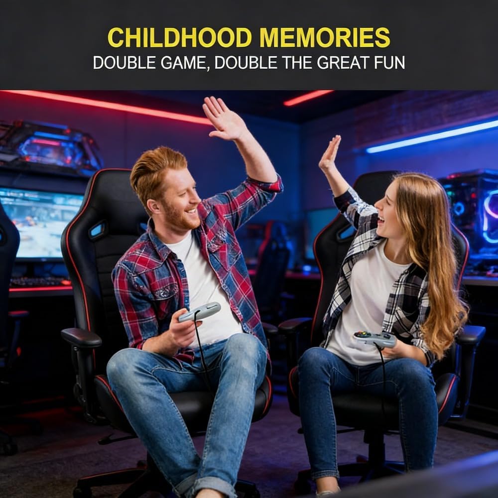 TV Retro Game Console with 300+ Classic Games Plug & Play Entertainment System with Dual Wired Controllers Ideal for Family and Friends