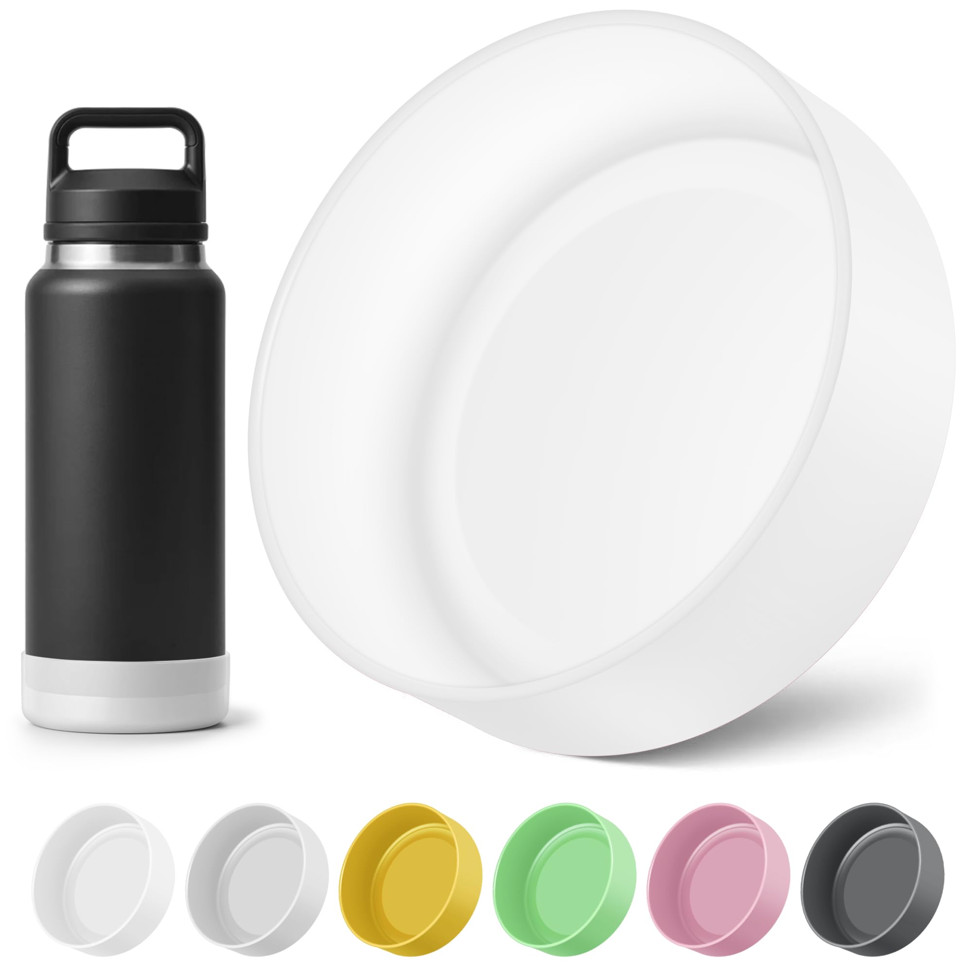 Diumepo Silicone Water Bottle Boot for 36OZ YETI Rambler Water Bottle, Anti-Slip Silicone Sleeve Bottom Protector Accessories for YETI Rambler 36 oz, BPA Free (Clear)