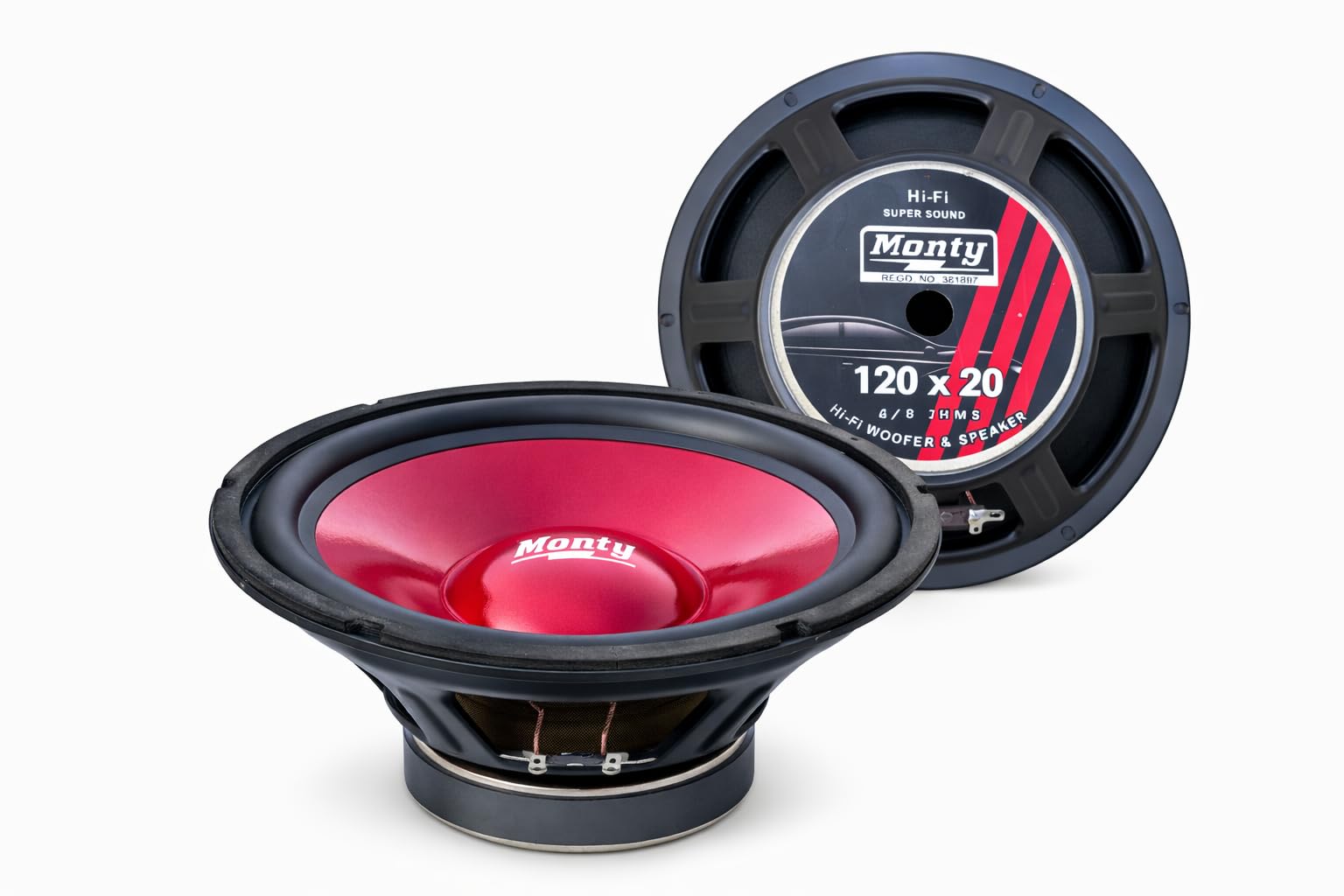 TECH-UNIQUE 120mm Red Woofer | Super Premium Rubber Diaphragm | Deep Bass Speaker Driver for Home & Car Audio Systems-image-45