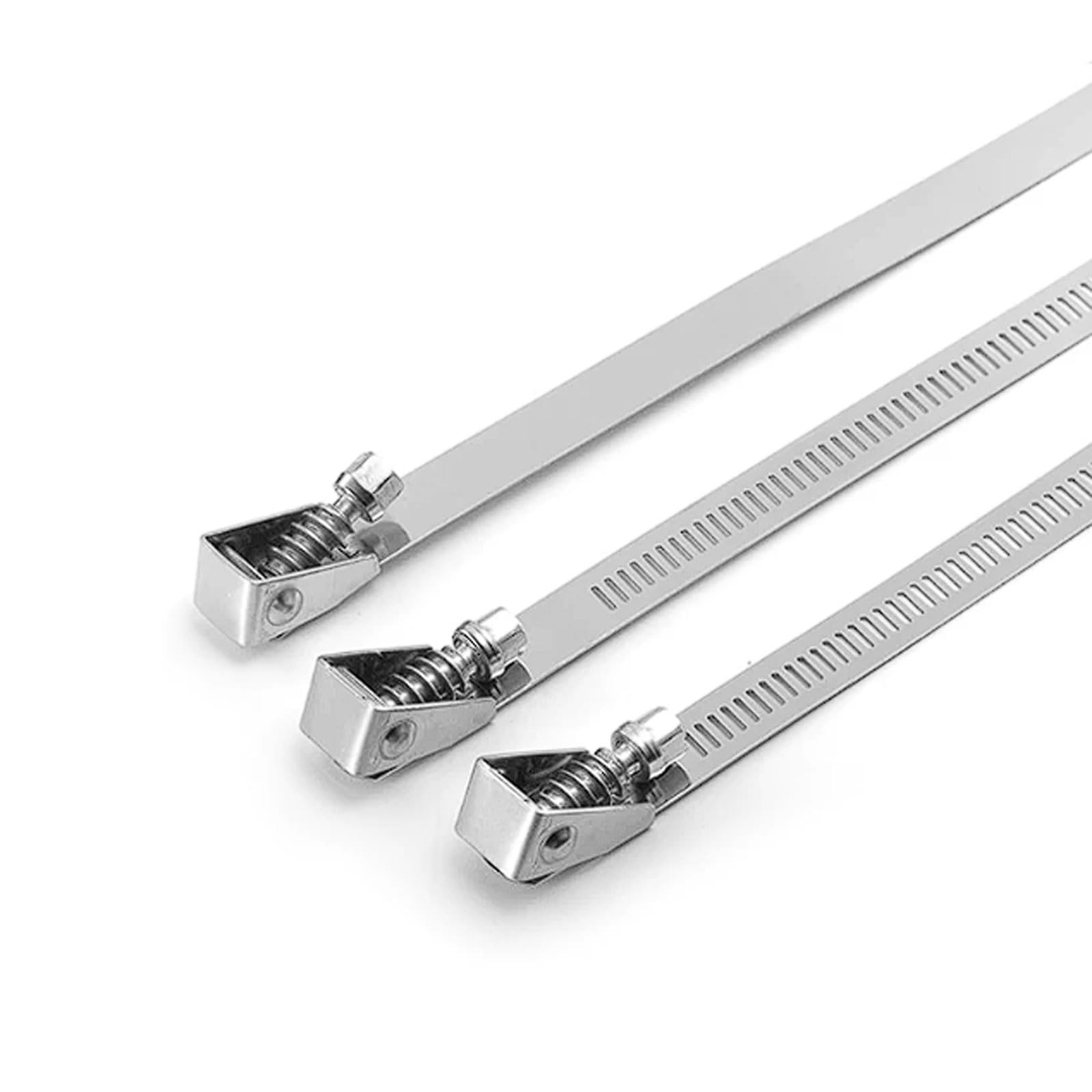 Fascette in acciaio inox 304, confezione da 10 fascette stringitubo e fascette per tubi acqua, cappe, tubi gas, clip metalliche Fibbia di fissaggio(12.6 * 300 * 0.6mm)