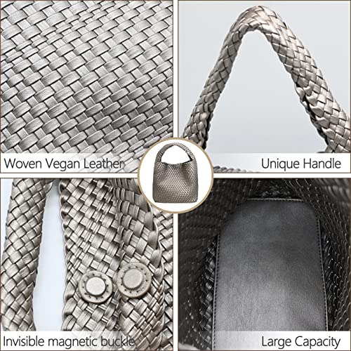 Ps Petite Simone Woven Tote Bag For Women Handbags For Women Woven Bag Summer Purses For Women 2023 Hazel #TOP4