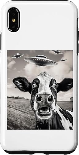 Vista 16 de iPhone 11 Pro Alien UFO Funny Cow Graphic Tee Case