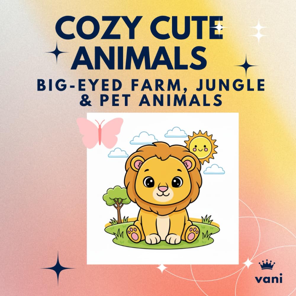 cozy cute animals: Big-Eyed Farm, Jungle & Pet Animals