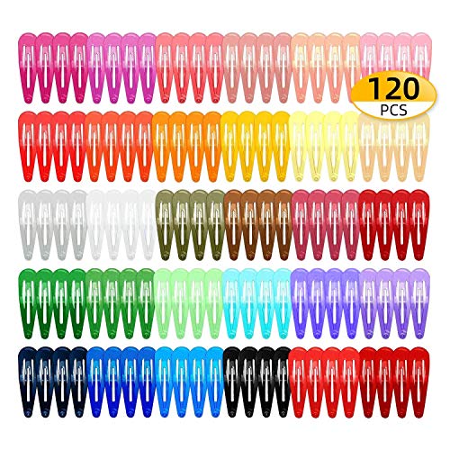 AOFLLU Hair Clips for Girls, 120 Pcs No Slip Metal Snap Hair Clips Barrettes for Girls Kids Women