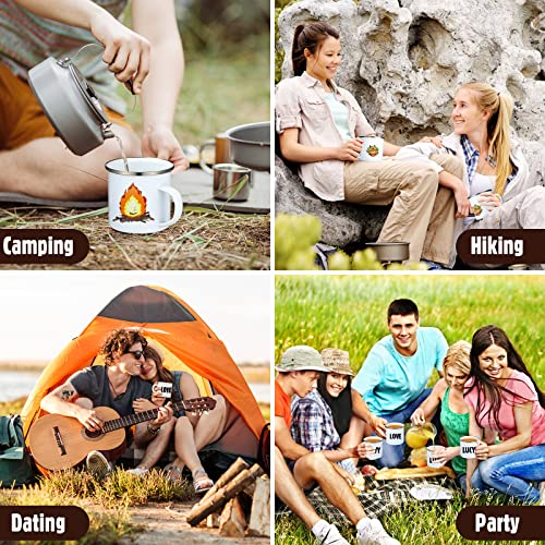 Mimorou 12 Pack Sublimation White Blanks Enamel Coffee Mug Set, 12 oz Camping Outdoor Tea Camp Drinking Cups Travel Metal Skinny Mug with Silver Rim for Party Gifts Picnic Office Home Use by Mimorou - Image 5