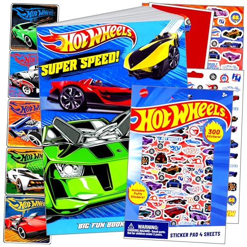 Image of Hot Wheels Coloring Activity Set - Includes Coloring Book, Hot Wheels Stickers, and More