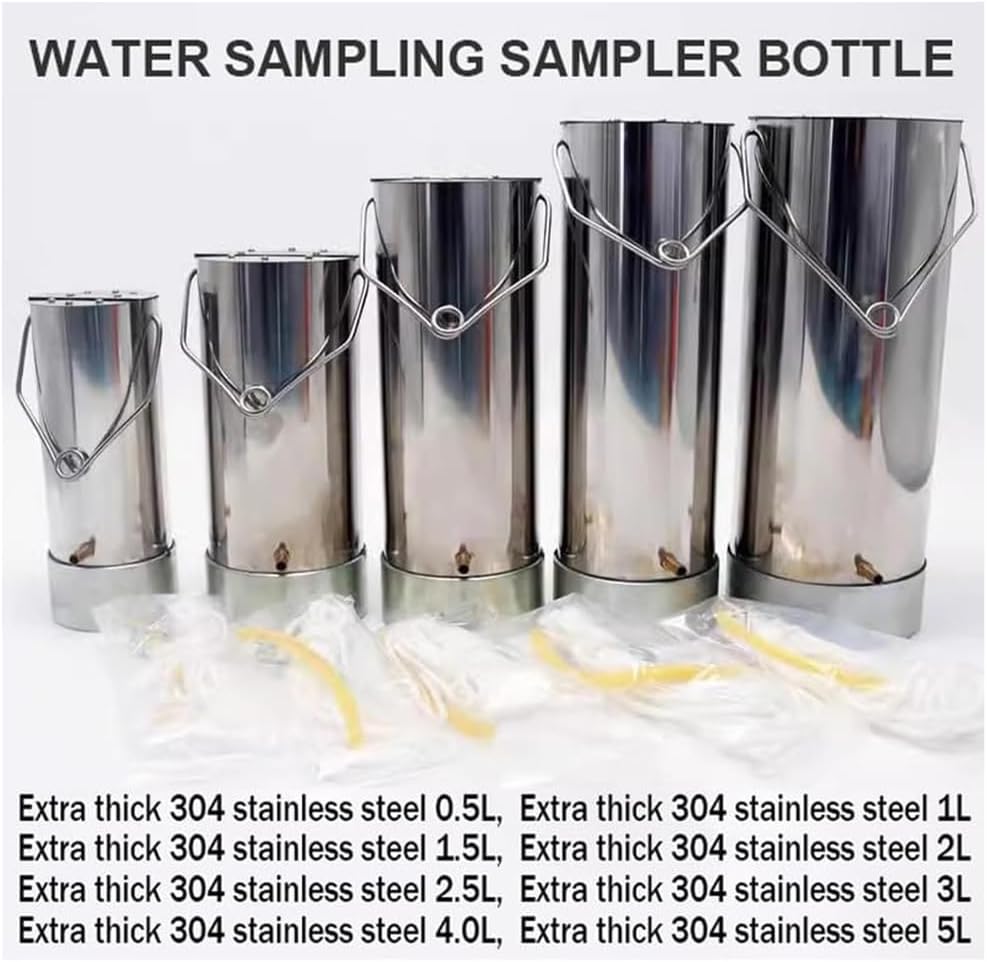 Water Sample Dipper Swing Sampler 304 Stainless Steel Adjustable Water Quality Sewage Sampler Sampling Bucket Collector River Lake Liquid Sample Dipper,0.5L