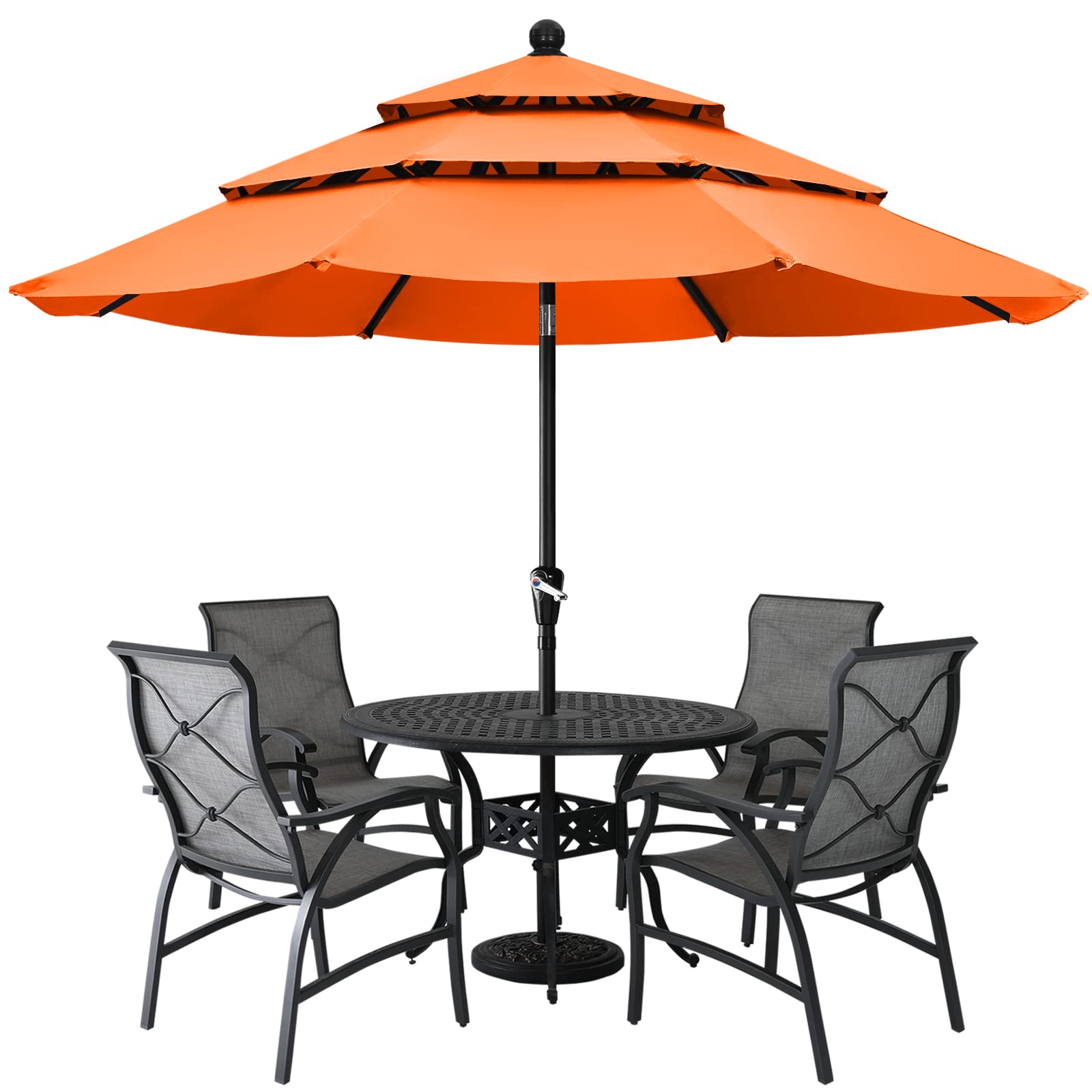 Photo 1 of ABCCANOPY Patio Umbrellas 3-Tiers 11FT (Orange) Orange 11FT 3 tiers