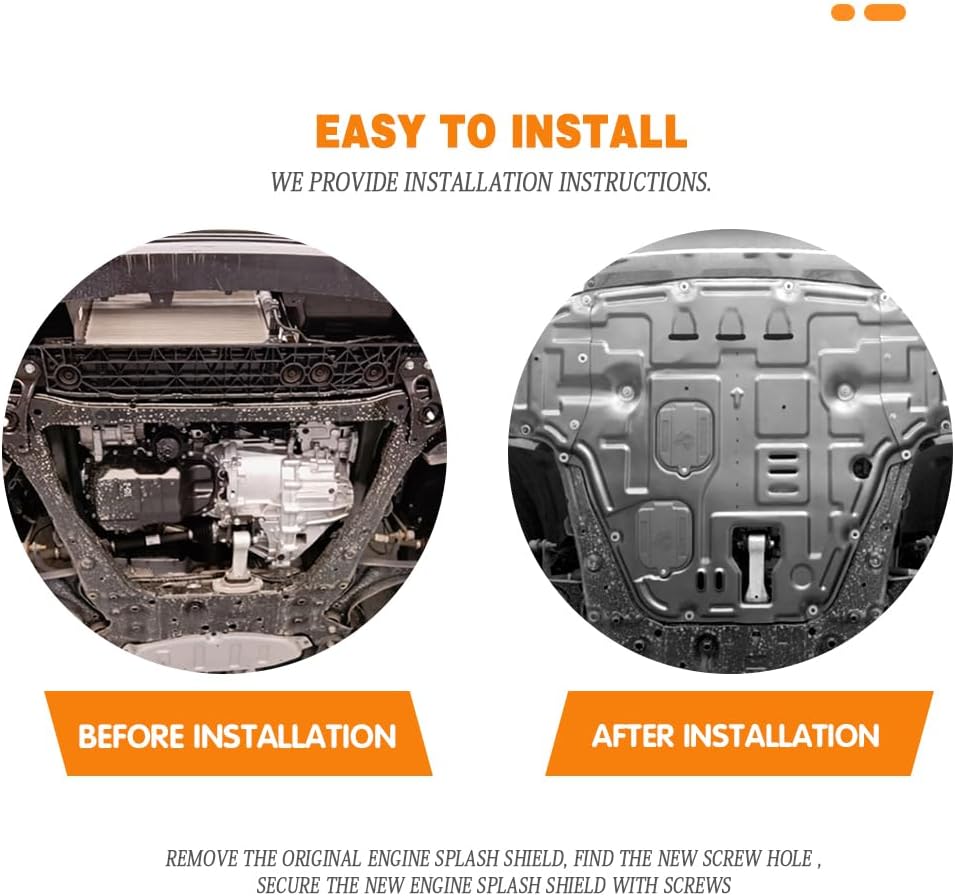 Front Skid Plate for Kia K5 2020 2021 2022 2023 2024 2025 Engine Splash Shield Heavy Duty, Impact Resistant Engine Guard Cover for Kia K5 Underbody Protection Plate w/Screw Hardware