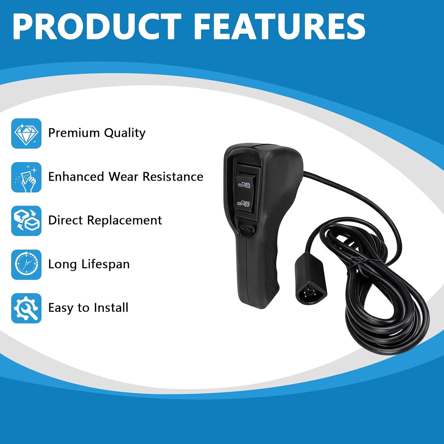 83665 Truck Winch Remote Controller Compatible with Warn M8000 M10000 M12000 VR12000 Zeon 10S fit for Ford Dodge Ram Power Wagon Plug-in Handheld Control with 12ft D-Shape Cable & Ergonomic Grip